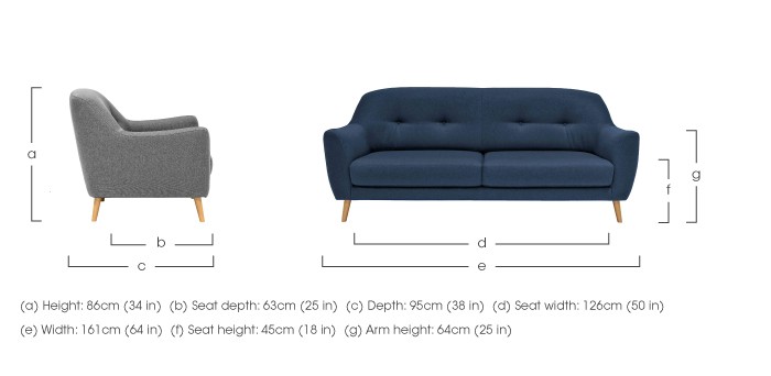 Marshmallow Fabric Sofa 2Seater